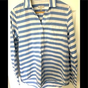 J.Crew Blue and White Pop Over Shirt